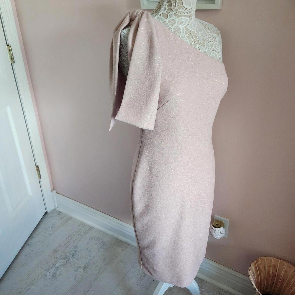 One shoulder unique LKNW Pale pink sparkle dress love this Eliza J 8